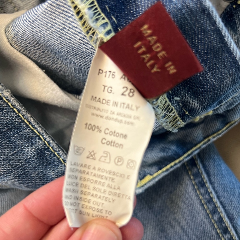 Dondup “John” Distressed Straight Leg Jeans – Made in Italy – Size 28 - Picture 6 of 7